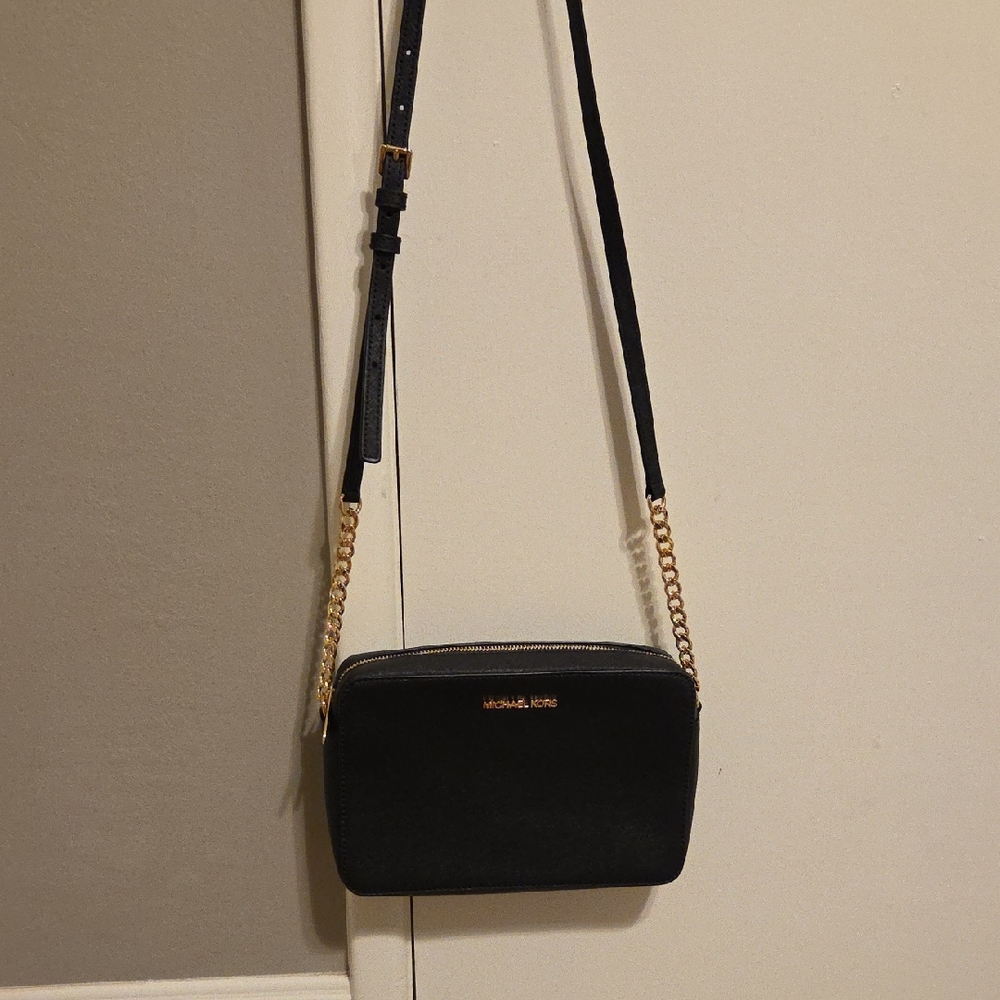 Michael Kors Black and Gold Crossbody Bag